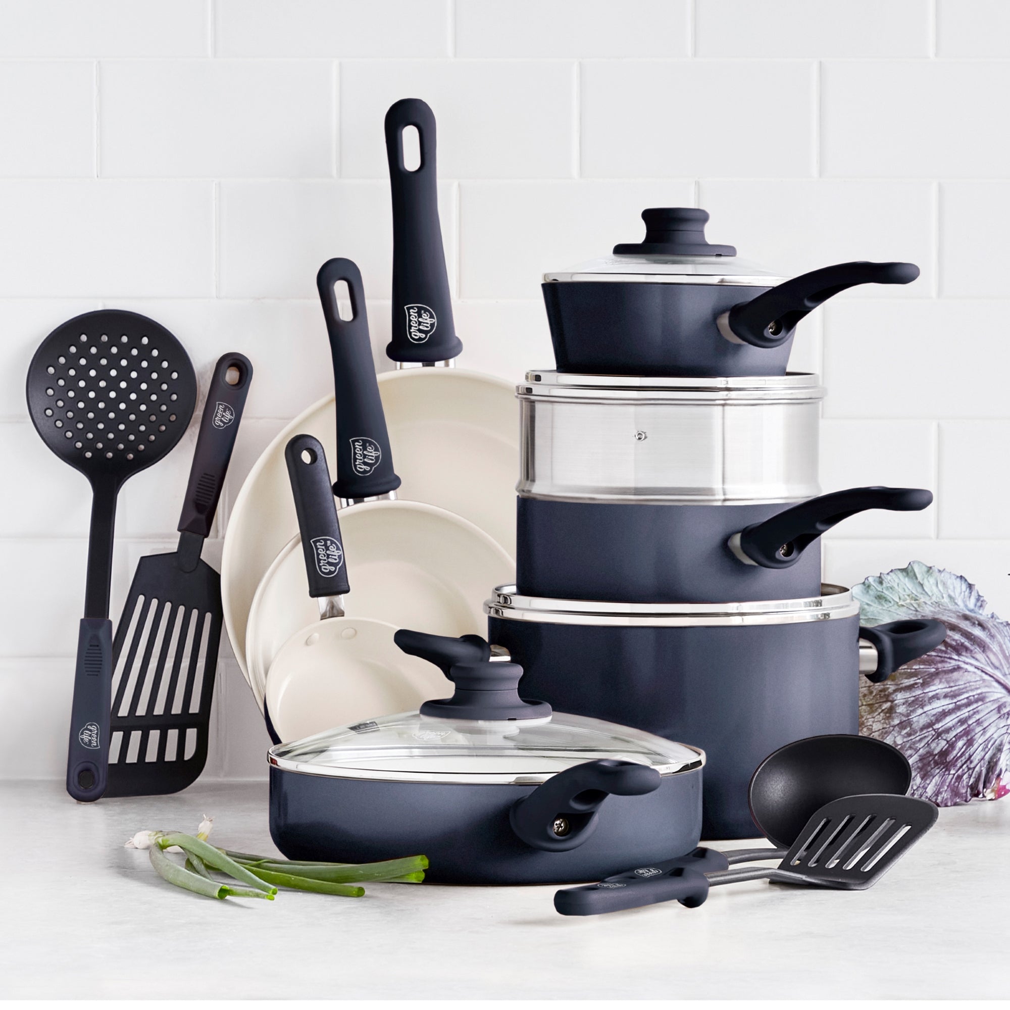 GreenLife, Soft Grip 16-Piece Cookware Set