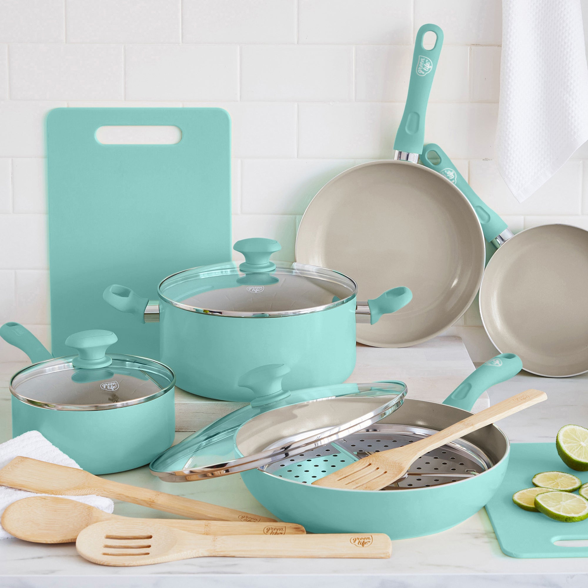 GreenLife | Sandstone 15-Piece Cookware Set