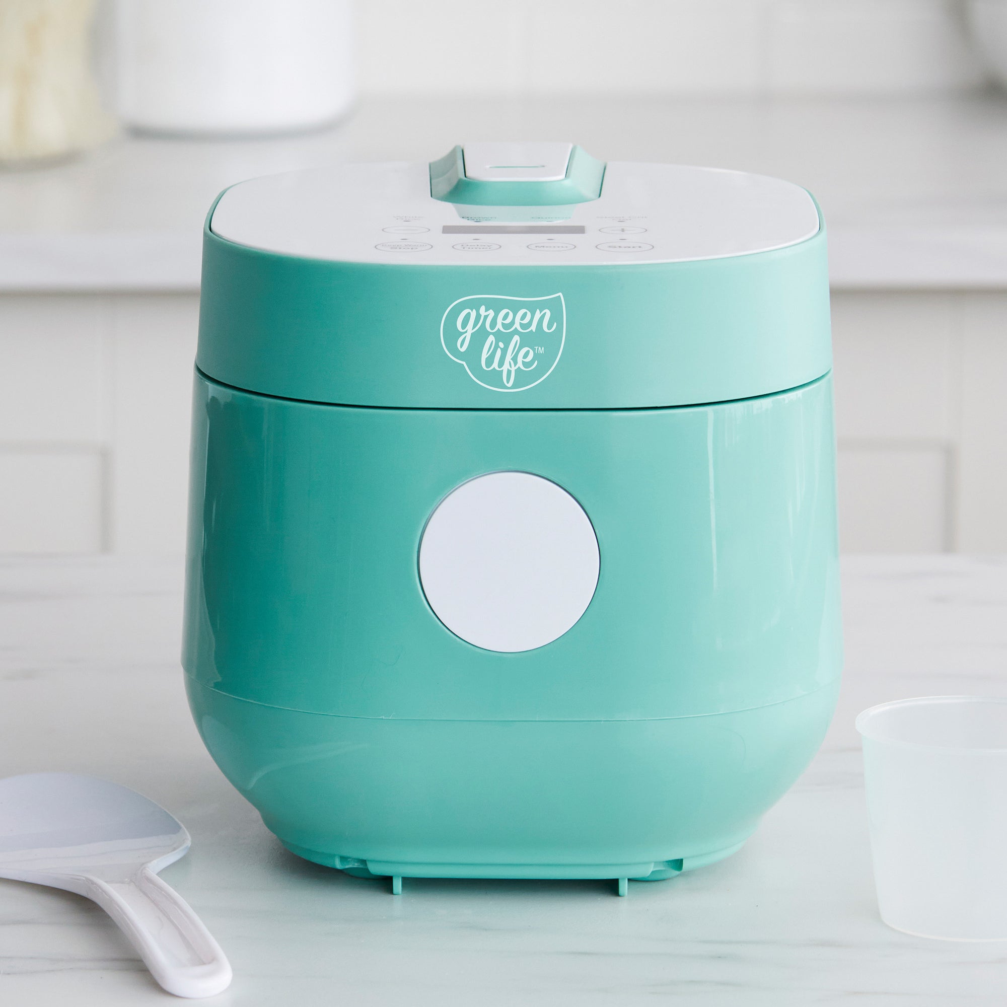 GreenLife Rice and Bean Cooker, 4 Cups, Teal