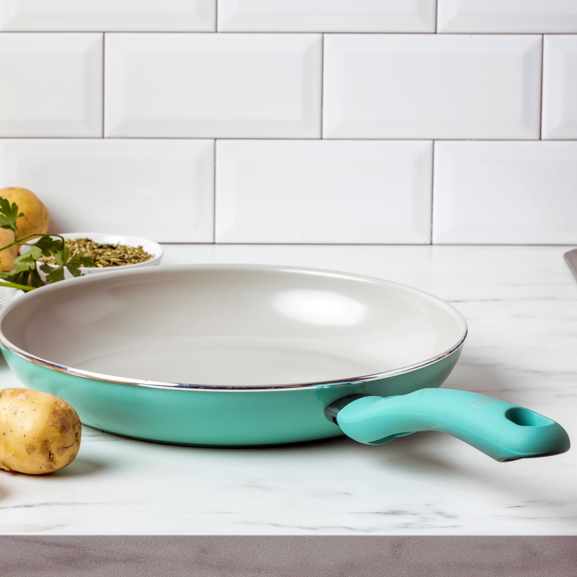 GreenLife Diamond Ceramic Nonstick Skillet, 10 inch, Turquoise