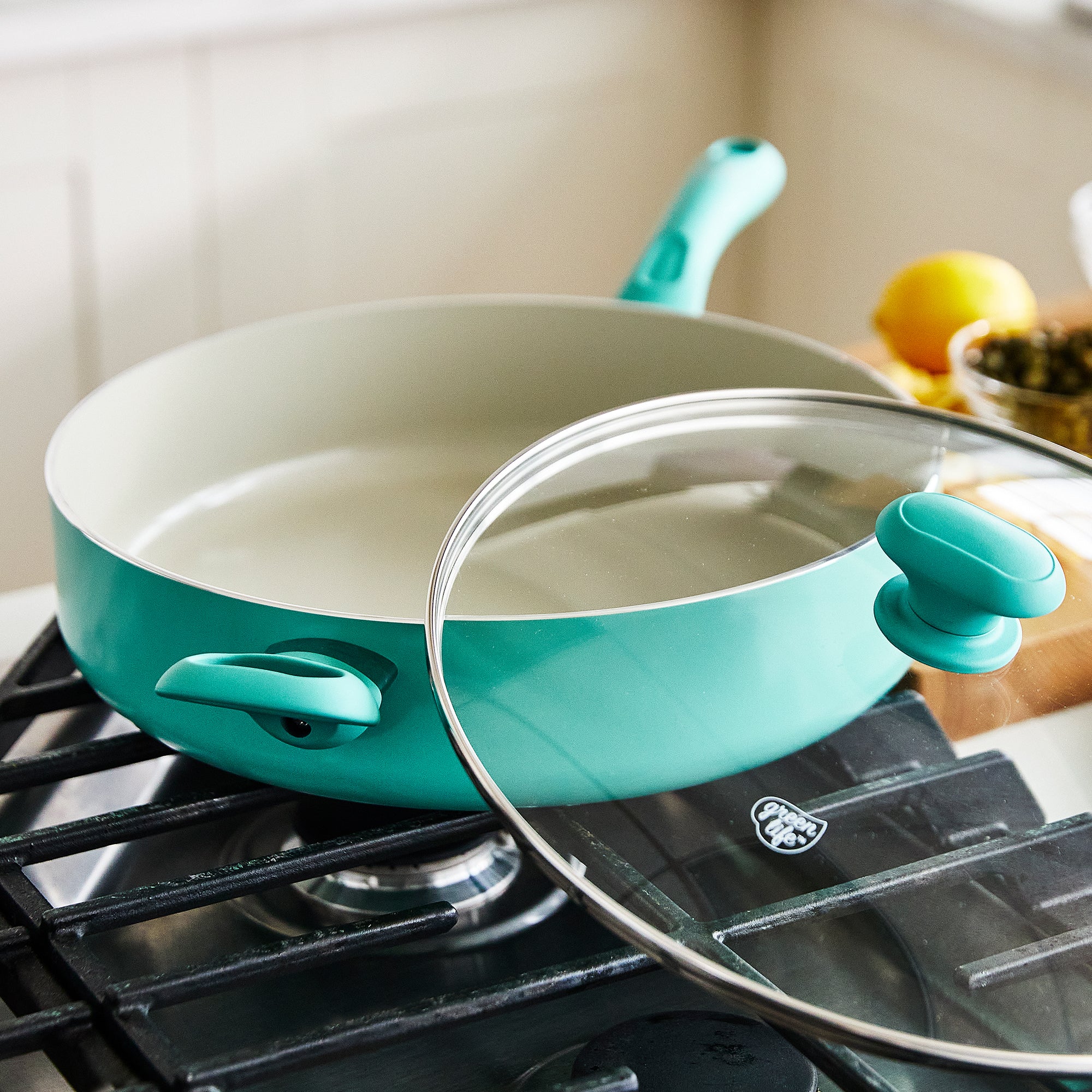 Ocean Blue 5-Quart Aluminum Saucepan with Lid