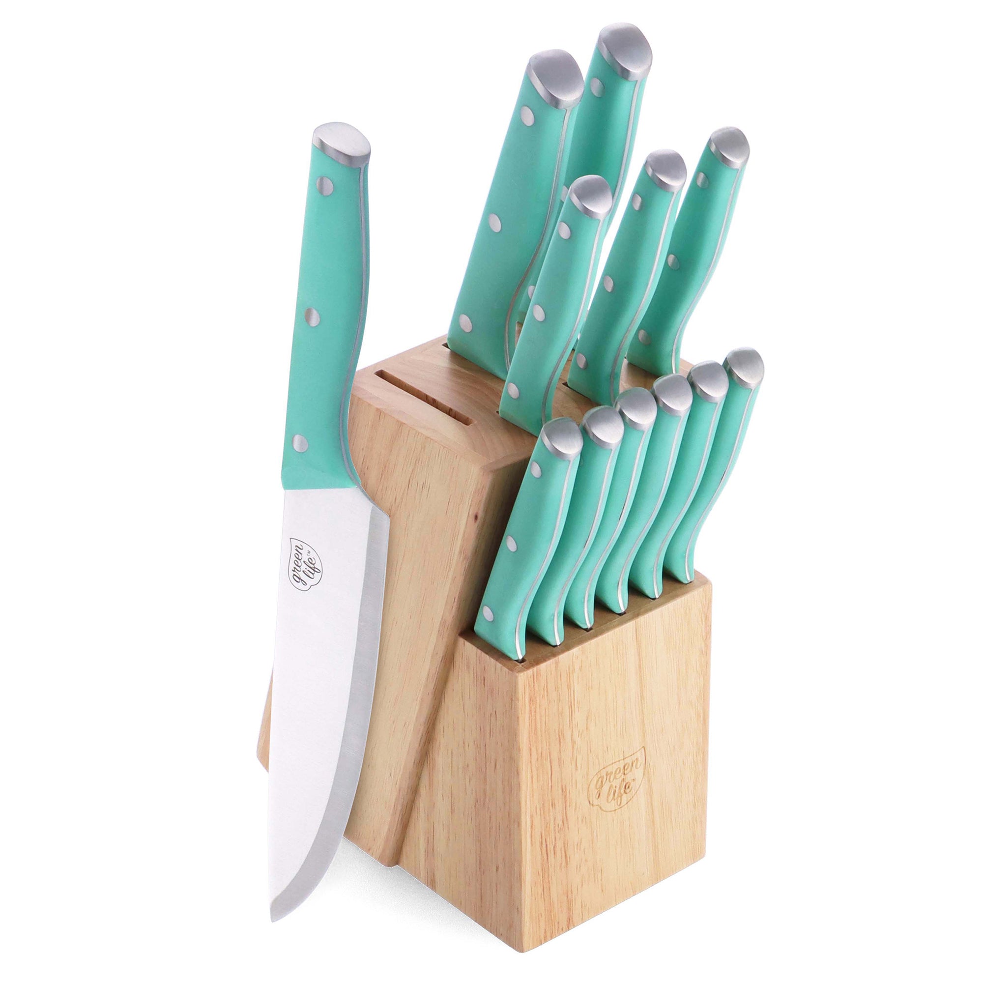 GreenLife  Stainless Steel 13-Piece Knife Block Cutlery Set